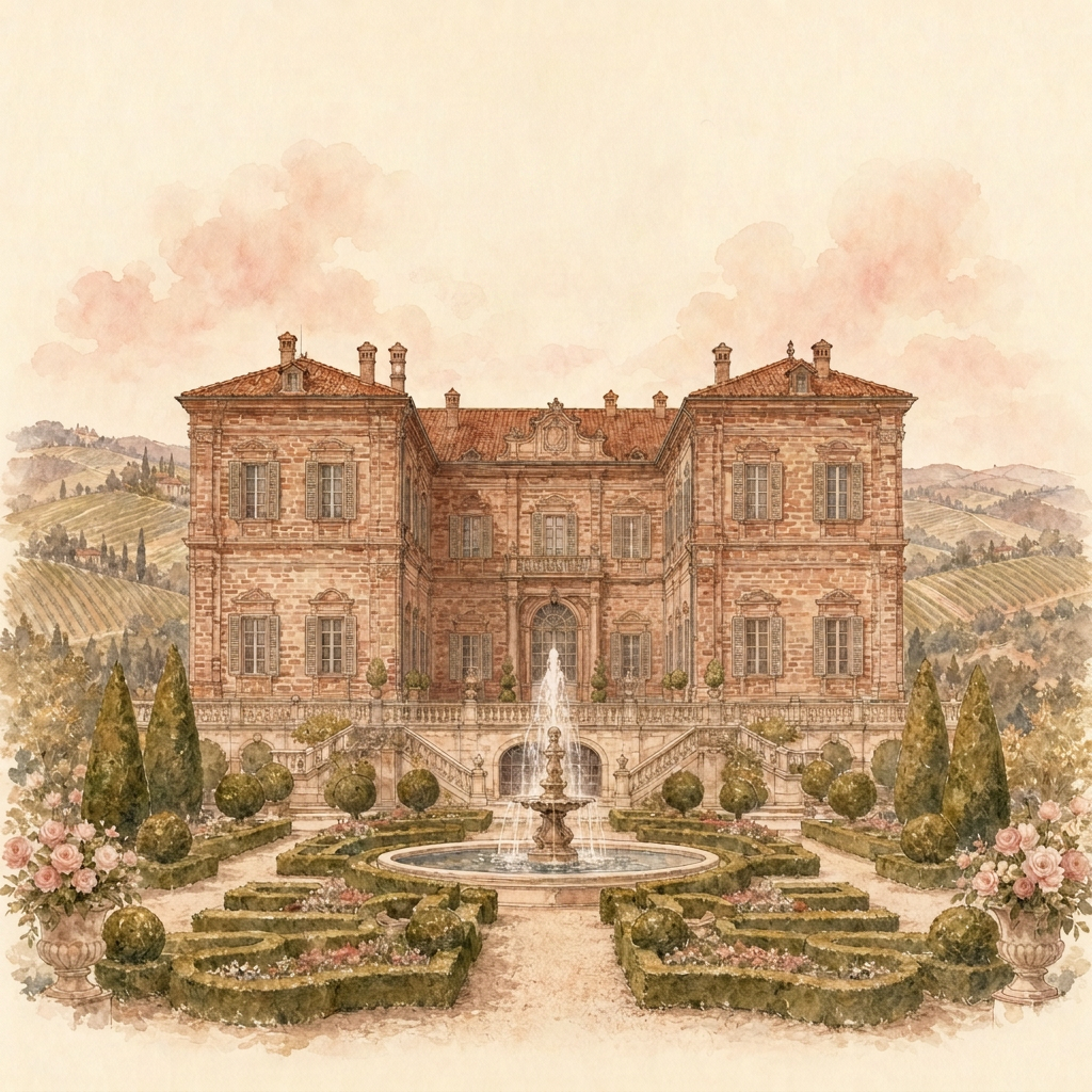 Illustrazione fiabesca del Castello di Guarene